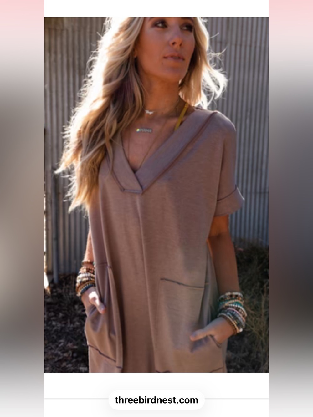 NWOT❤️Three Bird Nest❤️On The Go Round Hem Pocketed Midi Dress size S